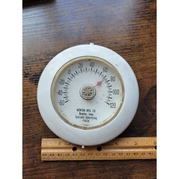 Vintage Newton Mfg Round Thermometer #042A Specialty Advertising - Made In USA - Picture 7 of 7